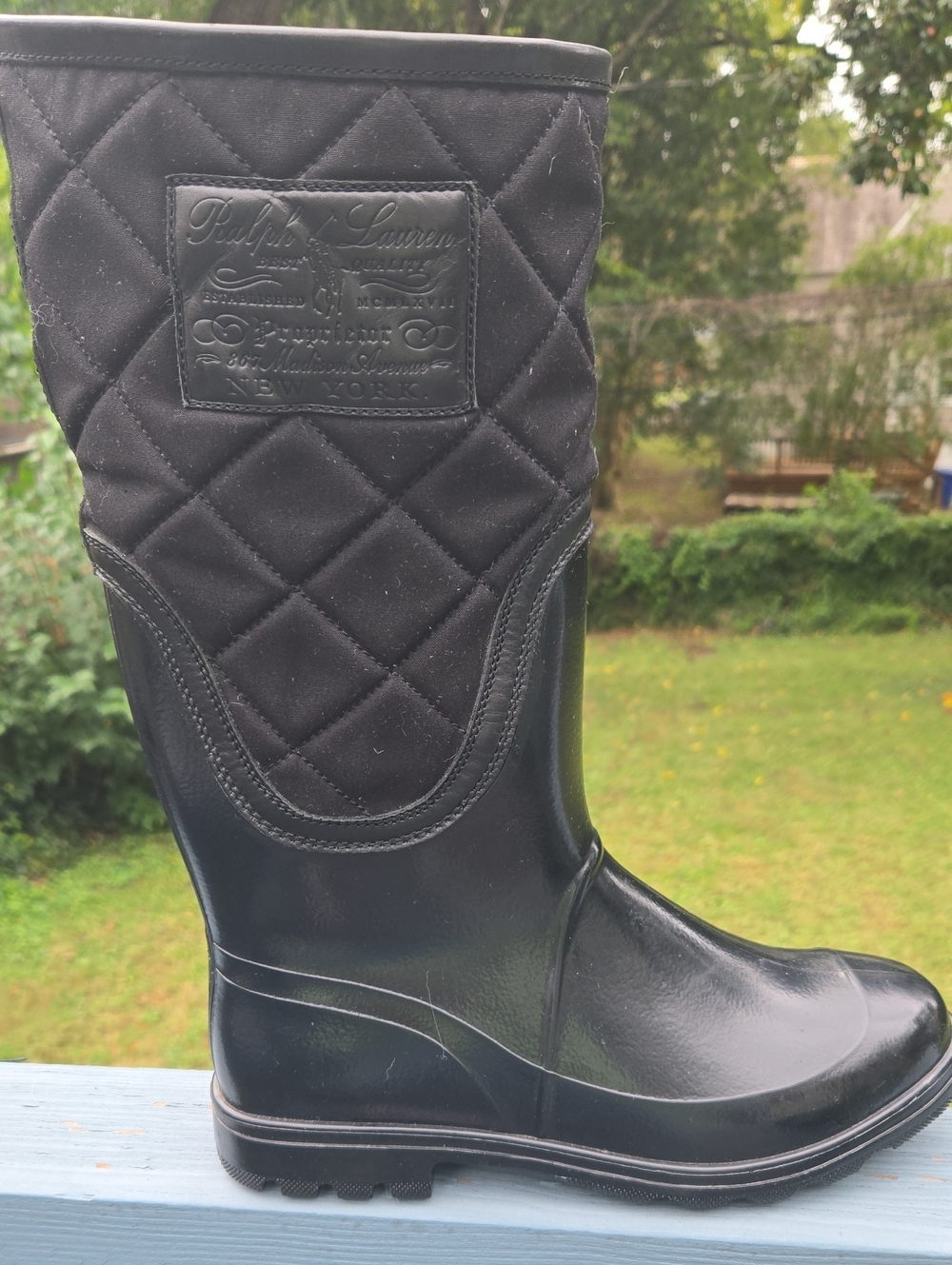 Ralph Lauren Quilted Black Women's Rain Boots